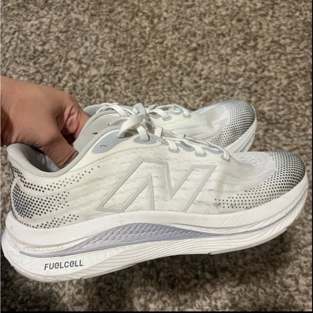 New Balance Women's White and Gray Athletic Shoes